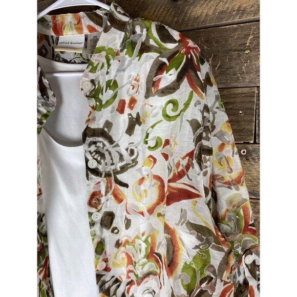 Alfred Dunner Plus Size 22W Women's Floral Sheer Layered Blouse Rayon Nylon - Picture 5 of 10
